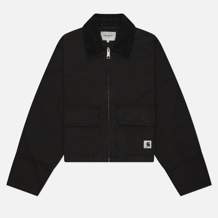 фото Женская куртка ветровка carhartt wip w' prescott, цвет чёрный, размер m