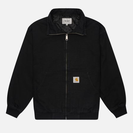 фото Мужская куртка ветровка carhartt wip ravon, цвет чёрный, размер xl