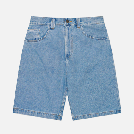фото Мужские шорты carhartt wip brandon smith denim 13.5 oz, цвет голубой, размер xl