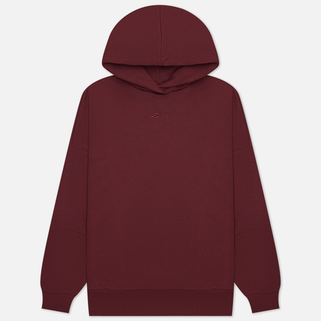 фото Женская толстовка reebok lux oversized hoodie, цвет бордовый, размер xs
