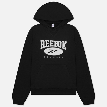 фото Женская толстовка reebok classics natural dye big logo hoodie, цвет чёрный, размер xs