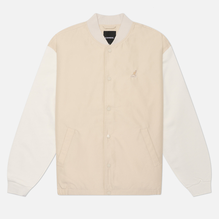 фото Мужская куртка бомбер kangol essential varsity, цвет бежевый, размер m