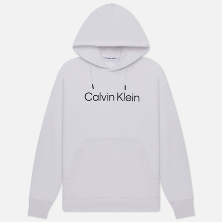 фото Мужская толстовка calvin klein jeans hero logo comfort hoodie, цвет белый, размер s