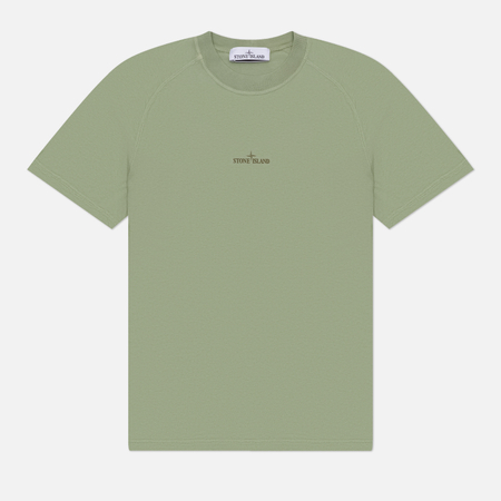 фото Мужская футболка stone island institutional one, цвет зелёный, размер m