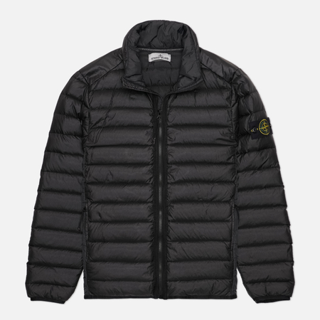 фото Мужской пуховик stone island loom woven chambers down-tc lightweight, цвет чёрный, размер l