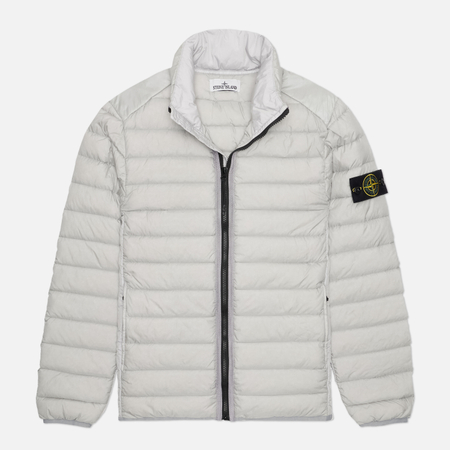 фото Мужской пуховик stone island loom woven chambers down-tc lightweight, цвет серый, размер m