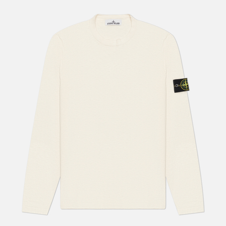 фото Мужской свитер stone island organic cotton & nylon, цвет бежевый, размер l