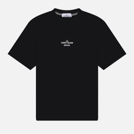фото Мужская футболка stone island archivio project formula steel, цвет чёрный, размер xl
