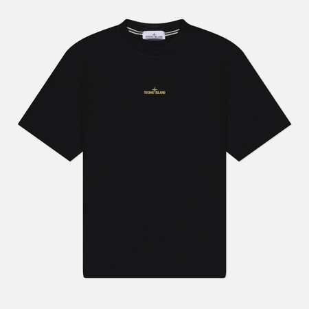 фото Мужская футболка stone island erosion compass print, цвет чёрный, размер m