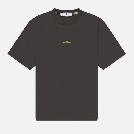 фото Мужская футболка stone island erosion compass print, цвет серый, размер m
