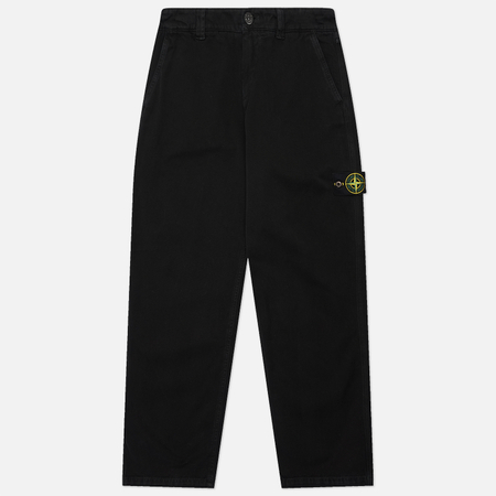 фото Мужские брюки stone island organic panama cotton old effect, цвет чёрный, размер 33