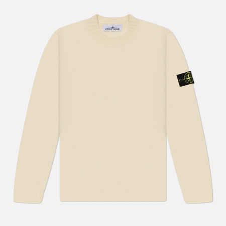 фото Мужской свитер stone island fancy yarn, цвет белый, размер xl