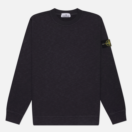 фото Мужская толстовка stone island vanise brushed heavy cotton crew neck, цвет синий, размер xl