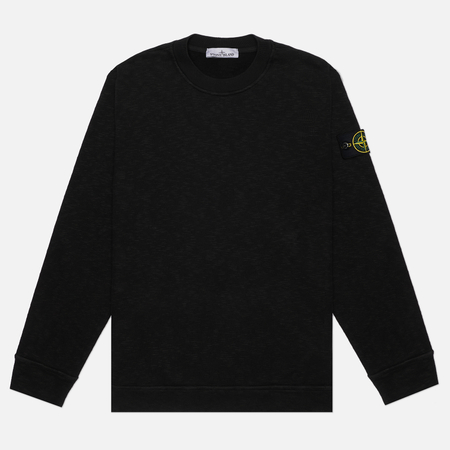фото Мужская толстовка stone island vanise brushed heavy cotton crew neck, цвет чёрный, размер m