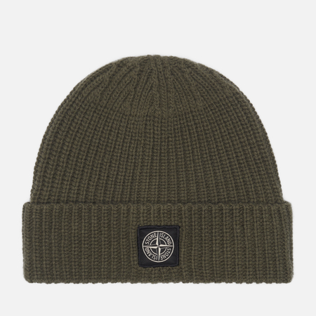 фото Шапка stone island light rws geelong wool, цвет оливковый