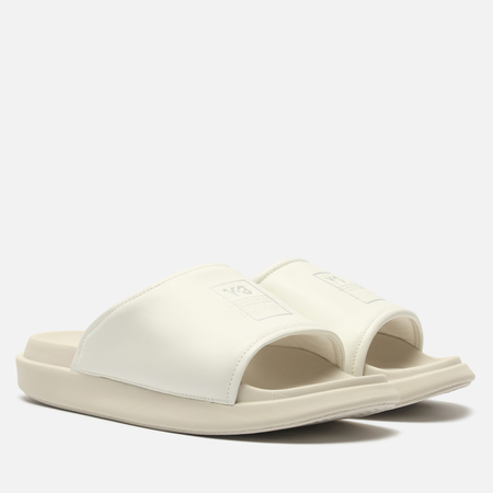 фото Сланцы y-3 regular fit leather, цвет белый, размер 38 eu