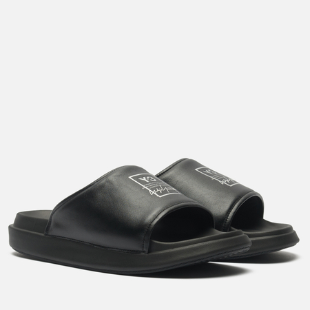 фото Сланцы y-3 regular fit leather, цвет чёрный, размер 46 eu