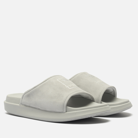 фото Сланцы y-3 regular fit leather, цвет серый, размер 46 eu