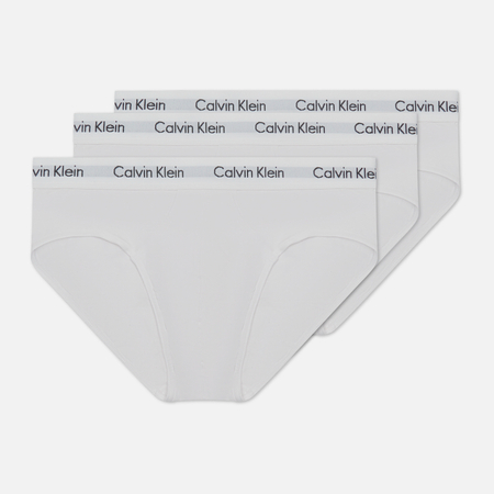 фото Комплект мужских трусов calvin klein underwear 3-pack hip brief, цвет белый, размер s
