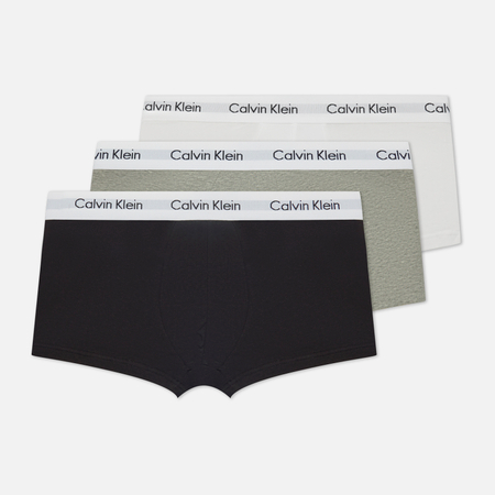 фото Комплект мужских трусов calvin klein underwear 3-pack low rise trunk, цвет комбинированный, размер s