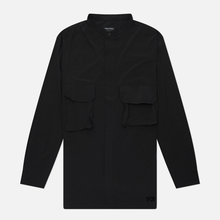 фото Мужская рубашка y-3 utility loose fit, цвет чёрный, размер m