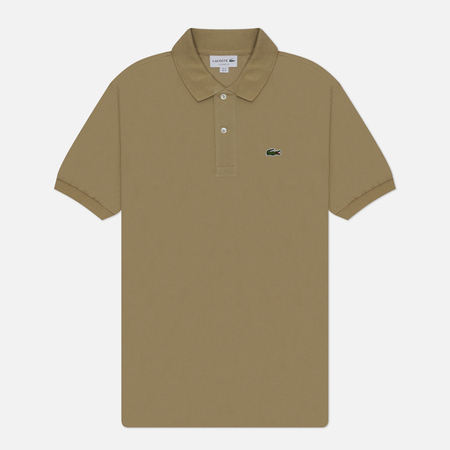 фото Мужское поло lacoste l.12.12 classic fit, цвет бежевый, размер s