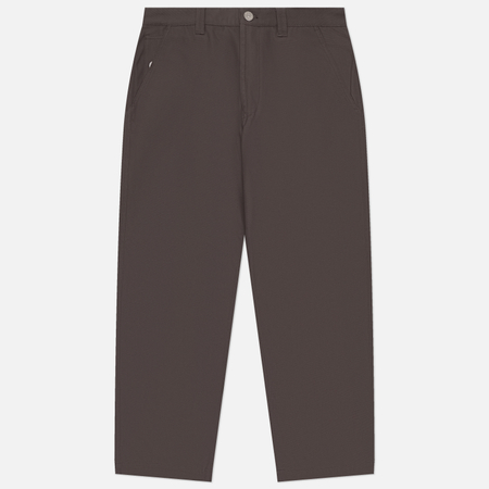 фото Мужские брюки stone island cotton canvas loose chino, цвет серый, размер 34