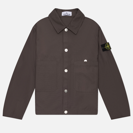 фото Мужская куртка ветровка stone island cotton canvas coach, цвет серый, размер l