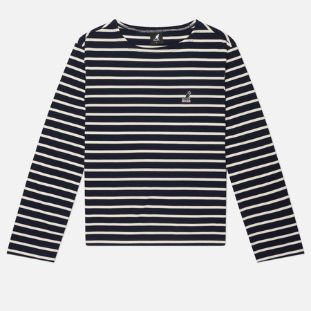 фото Женский лонгслив kangol stripe, цвет синий, размер s