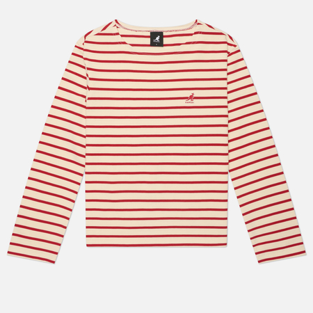 фото Женский лонгслив kangol stripe, цвет бежевый, размер s
