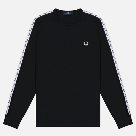 фото Мужской лонгслив fred perry taped, цвет чёрный, размер xl