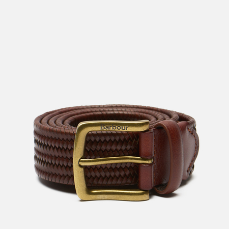 фото Ремень barbour stretch leather, цвет коричневый, размер m
