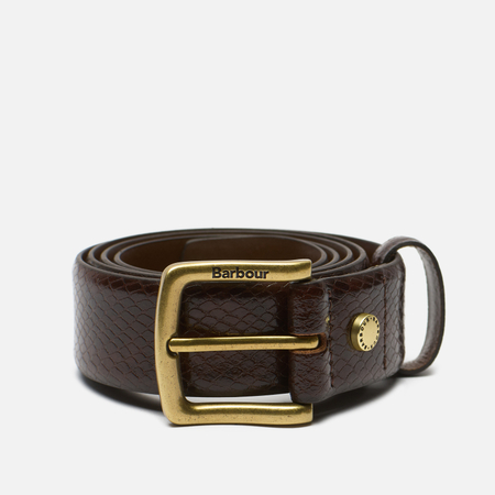 фото Ремень barbour jaspar leather, цвет коричневый, размер l