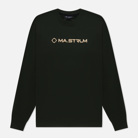 фото Мужская толстовка ma.strum chest logo crew neck, цвет оливковый, размер s