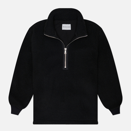 фото Мужская толстовка mki miyuki-zoku shearling quarter zip, цвет чёрный, размер s