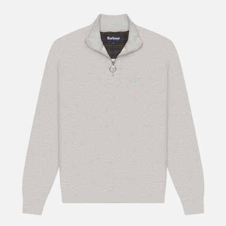 фото Мужская толстовка barbour beckhill quarter-zip, цвет серый, размер xl