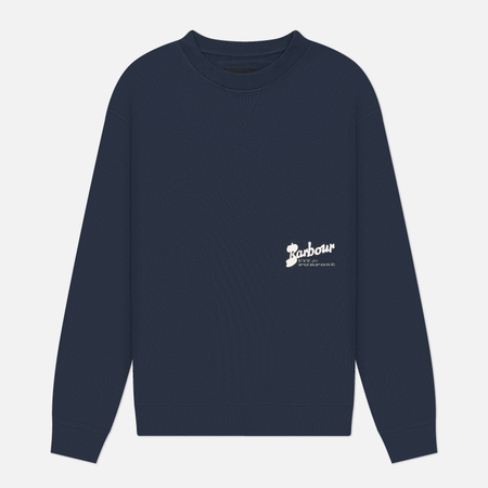 фото Мужская толстовка barbour blythe crew neck, цвет синий, размер m
