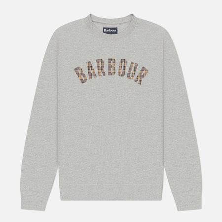 фото Мужская толстовка barbour berwick crew neck, цвет серый, размер m
