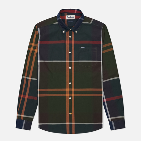 фото Мужская рубашка barbour harris tailored, цвет зелёный, размер xxl