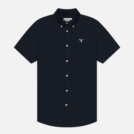 фото Мужская рубашка barbour oxford tailored short sleeved, цвет синий, размер m