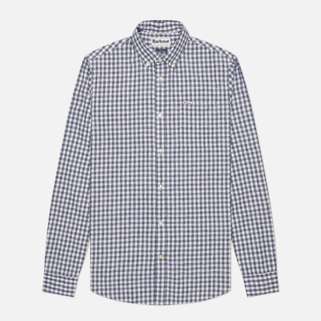 фото Мужская рубашка barbour kanehill tailored, цвет синий, размер xl