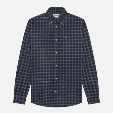 фото Мужская рубашка barbour bramwell tailored, цвет синий, размер xxl