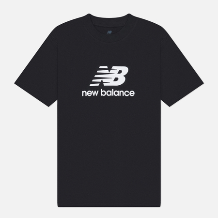 фото Мужская футболка new balance sport essentials logo, цвет чёрный, размер l