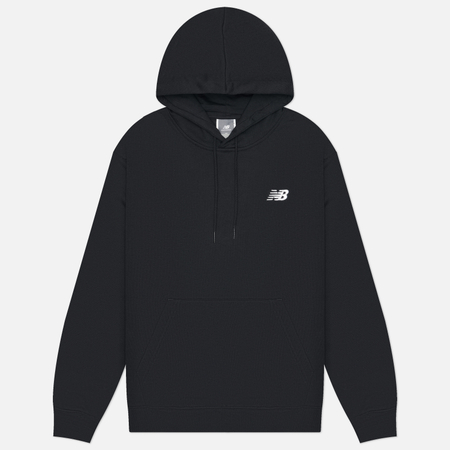 фото Мужская толстовка new balance sport essentials french terry hoodie, цвет чёрный, размер s