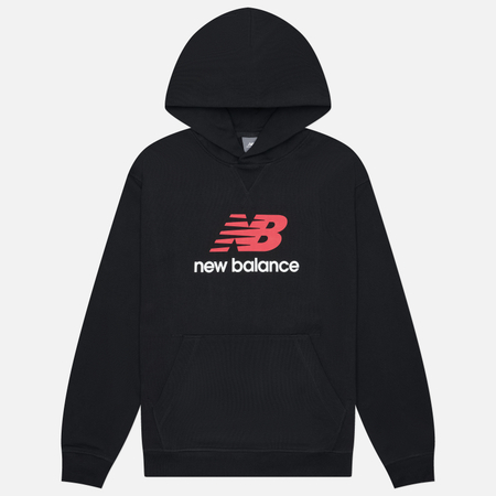 фото Мужская толстовка new balance athletics french terry logo hoodie, цвет чёрный, размер xxl