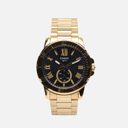 фото Наручные часы casio collection mtp-vd200g-1b, цвет золотой
