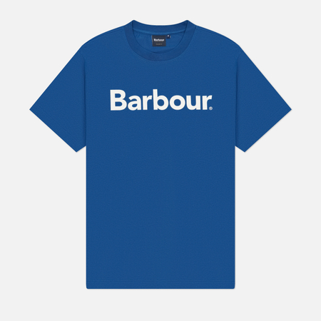 фото Мужская футболка barbour logo relaxed, цвет синий, размер m