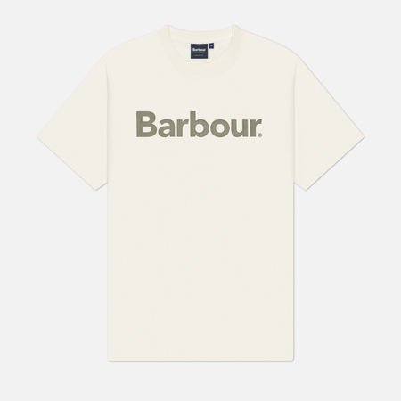 фото Мужская футболка barbour logo relaxed, цвет белый, размер xxl