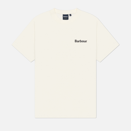 фото Мужская футболка barbour packling relaxed graphic, цвет бежевый, размер m