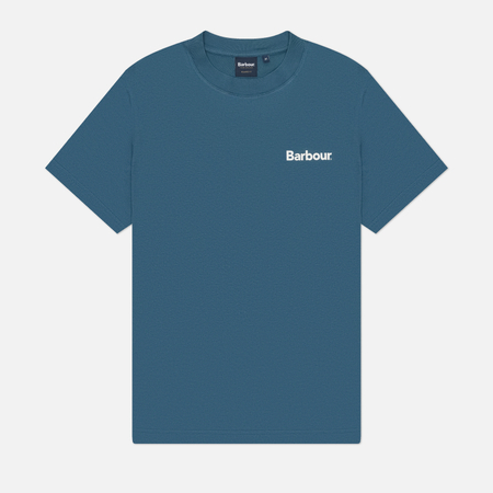 фото Мужская футболка barbour packling relaxed graphic, цвет синий, размер l